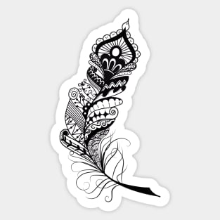 handmade mandala feather Sticker